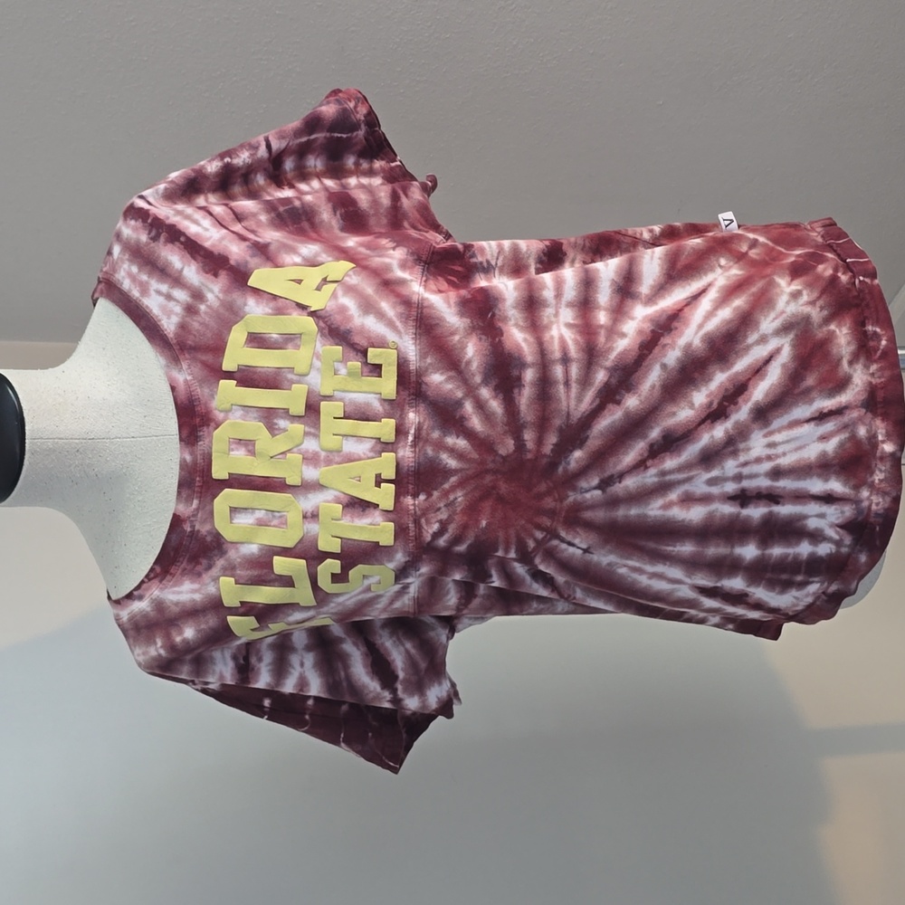 Tie-Dye Women's Top - Maroon and White FSU SZ Medium